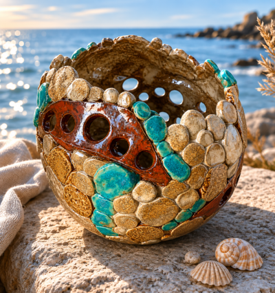 Krukke i strandtema